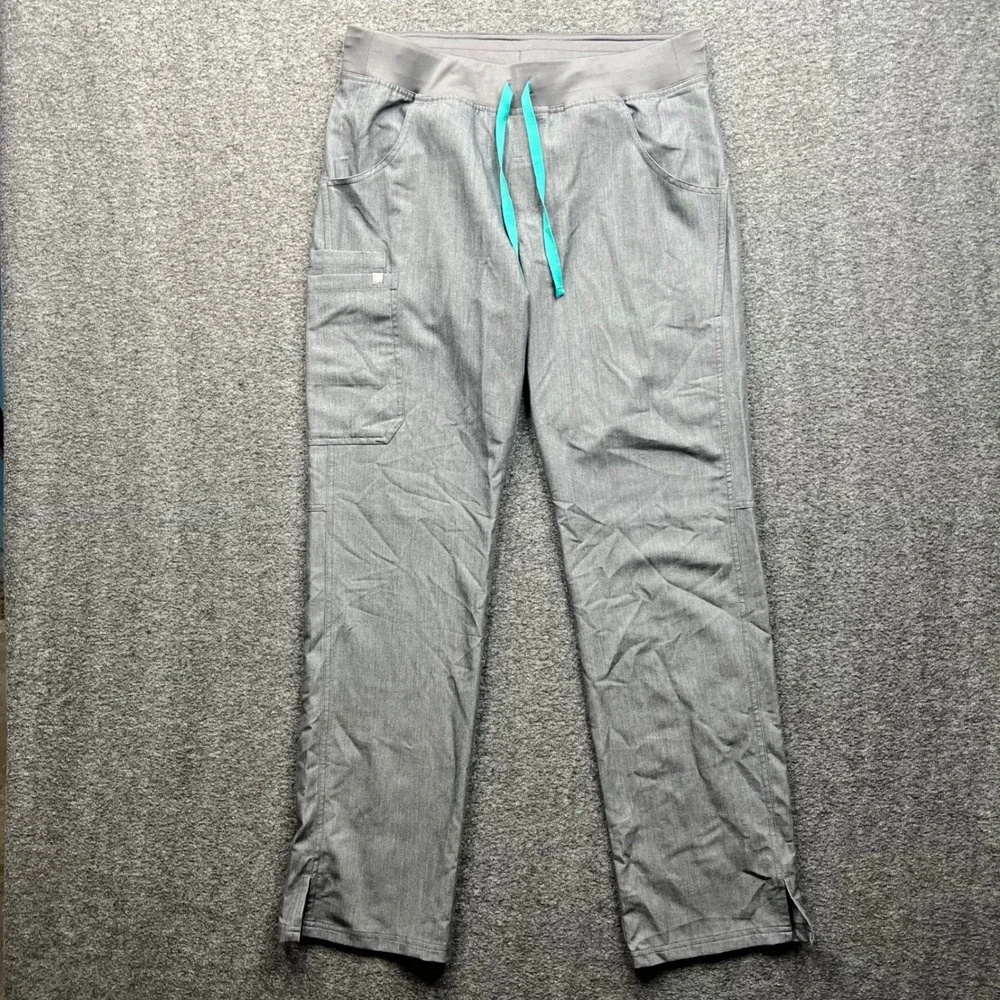 FIGS Scrub Pants Mens Medium Tall Gray Pockets Drawstring T21004T